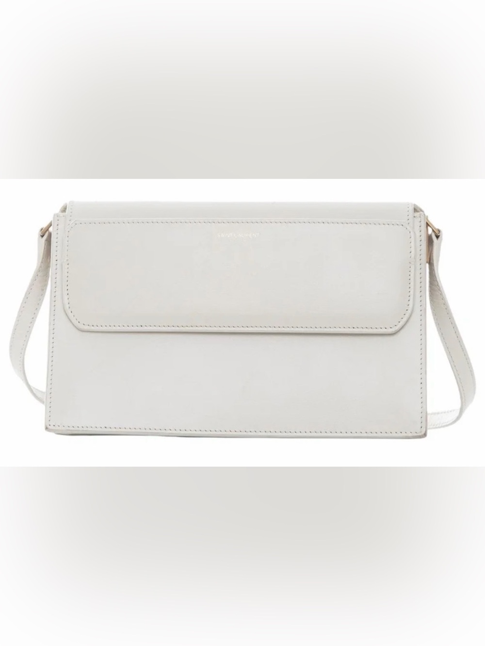 Saint Laurent Catherine Leather Shoulder Bag white. Good condition